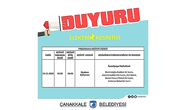 DİKKAT ELEKTRİK KESİNTİSİ VAR!