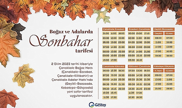 GESTAŞ'TAN SONBAHAR TARİFESİ