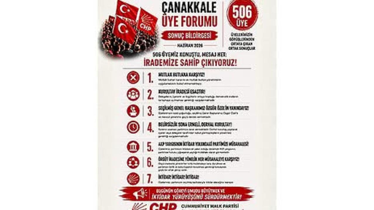CHP ÇANAKKALE İL BAŞKANI ERGUN: 506 ÜYEMİZ GÖRÜŞLERİNİ PAYLAŞTI