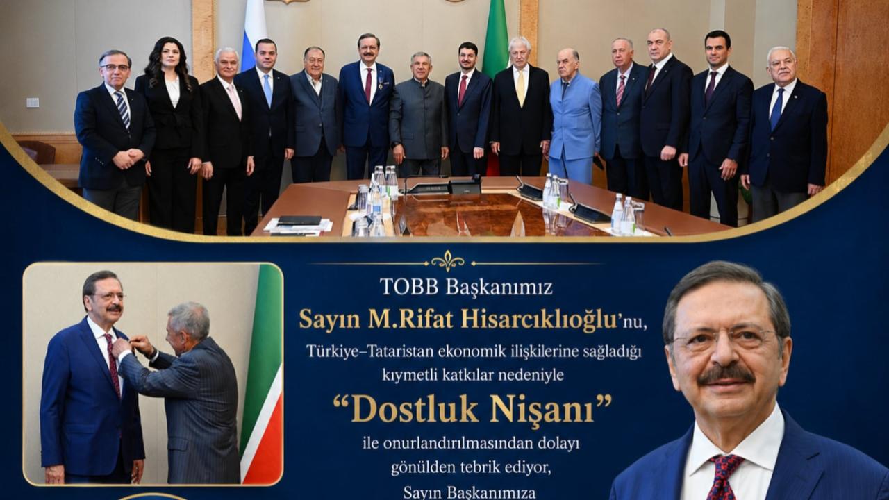 BAŞKAN ABDULLAH DENİZ’DEN TOBB BAŞKANI HİSARCIKLIOĞLU’NA "DOSTLUK NİŞANI" TEBRİĞİ