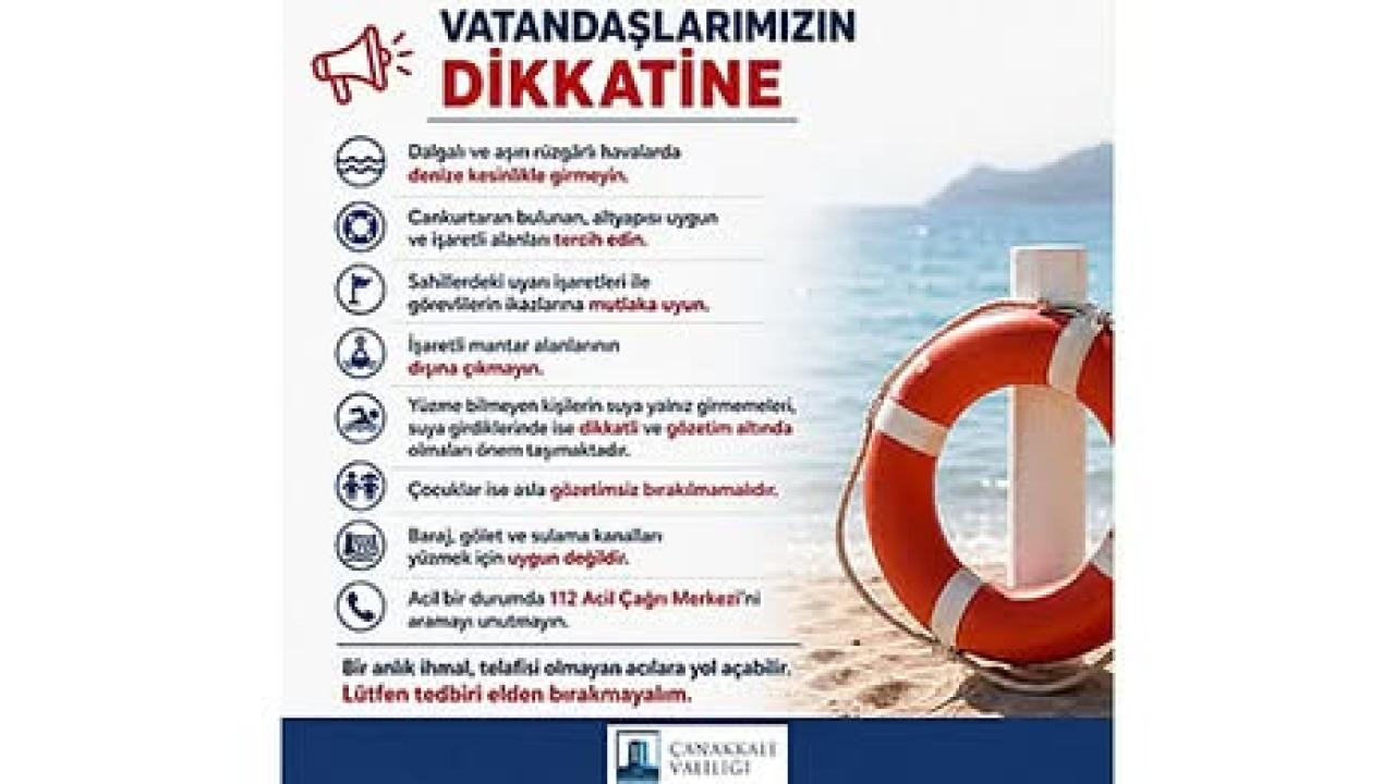 VALİLİKTEN BOĞULMA VAKALARINA KARŞI HAYATİ UYARILAR